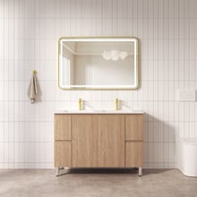 Byron 1200mm Light Oak Freestanding Double Vanity with Removable Kickboard